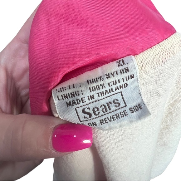 Vintage 70's/80's Pink SEARS Nylon Snap Button Windbreaker Size XL - Picture 11 of 15